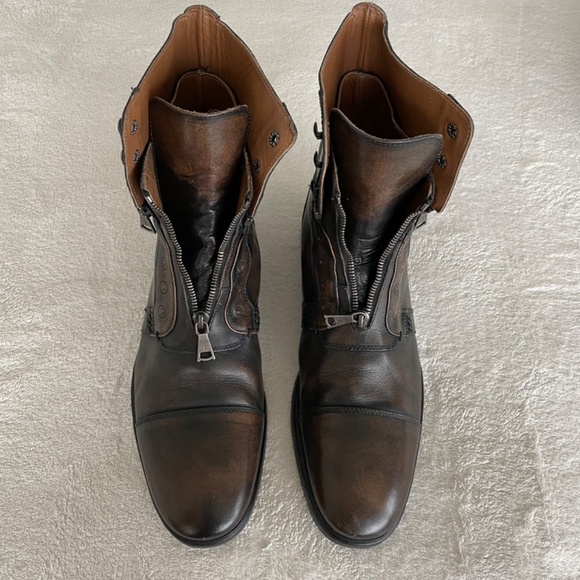 John Varvatos Men’s Leather Zipper Ankle Boots. - Picture 8 of 12